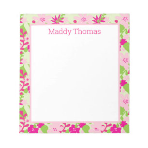 Bloc-notes rose et vert brillant