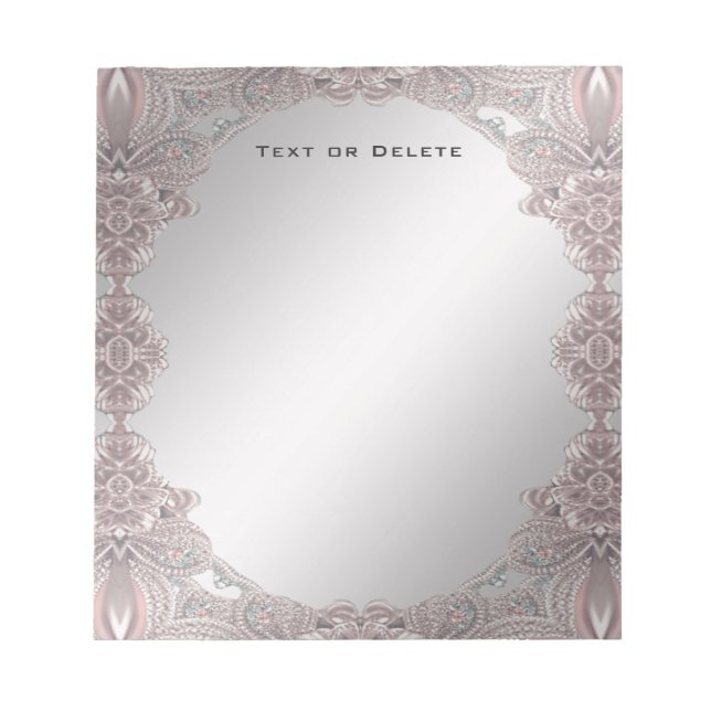 Bloc-notes rose ornemental (Devant)