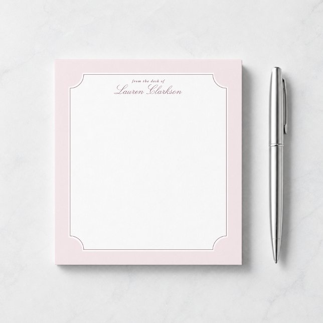 Bloc-notes rose pâle «From The Desk» (Créateur téléchargé)