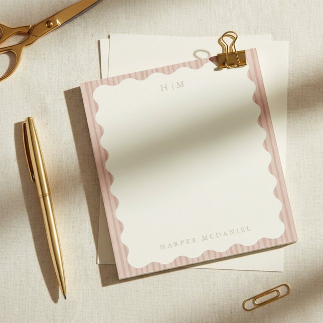 Bloc-notes rose personnalisé minimaliste moderne  (Créateur téléchargé)