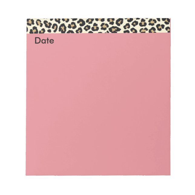 Bloc-notes rose poster de animal avec date (Devant)