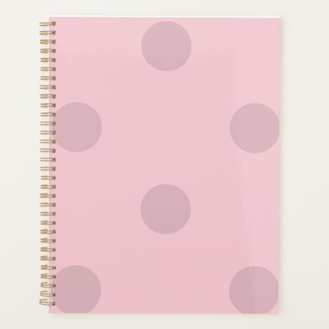 Bloc-notes rose rose point Polka (Devant)