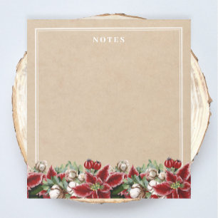 Bloc-notes rustique de Noël Poinsettia