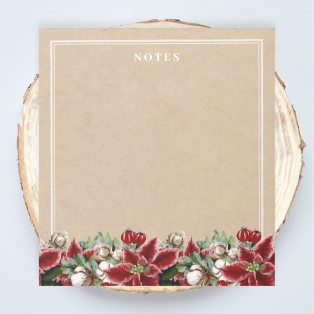 Bloc-notes rustique de Noël Poinsettia (Créateur téléchargé)