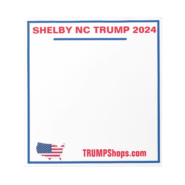 Bloc-notes SHELBY NC TRUMP 2024 (Devant)