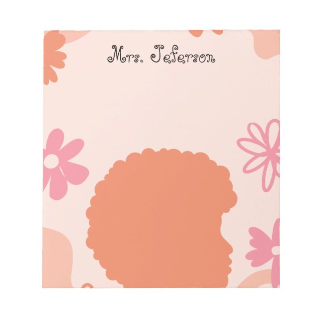 Bloc-notes simple élégant boho pour enseignant (Devant)