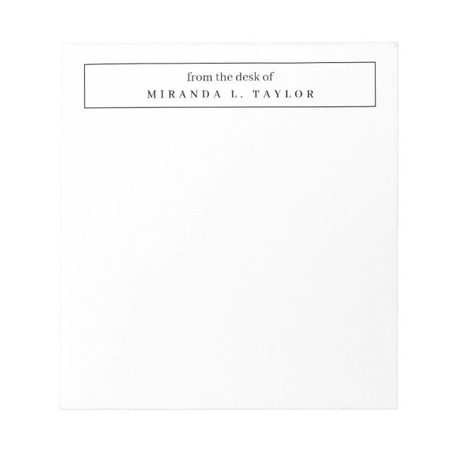 Bloc-notes Simple Élégant De La Part De (Devant)