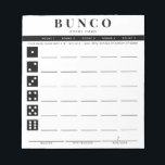 Bloc-notes simple noir et blanc pour carte de scor<br><div class="desc">Retirez autant de cartes de score que nécessaire de ce bloc-notes et rationalisez votre jeu Bunco avec ces prêts à aller et facile à utiliser déchirer des feuilles de score et chaque joueur peut facilement garder trace de leurs victoires et pertes ainsi que des buncos de tallage et des petits...</div>