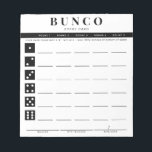 Bloc-notes simple noir et blanc pour carte de scor<br><div class="desc">Retirez autant de cartes de score que nécessaire de ce bloc-notes et rationalisez votre jeu Bunco avec ces prêts à aller et facile à utiliser déchirer des feuilles de score et chaque joueur peut facilement garder trace de leurs victoires et pertes ainsi que des buncos de tallage et des petits...</div>