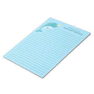 Bloc-notes stationnaire de Narwhal Kid