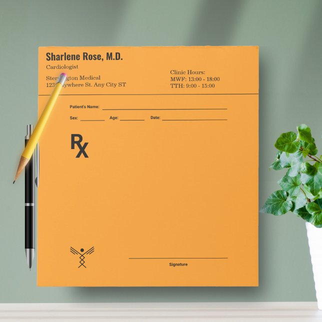 Bloc-notes sur ordonnance personnalisé - RX pour m (Custom Prescription Notepad – Editable Doctor RX)