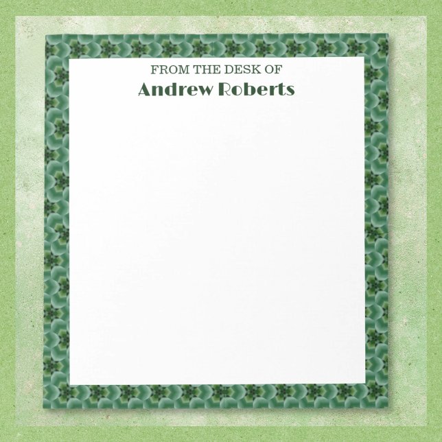 Bloc-notes tendance à motif vert et noir gras (Available in multiple sizes. Text may be customized, or removed.)