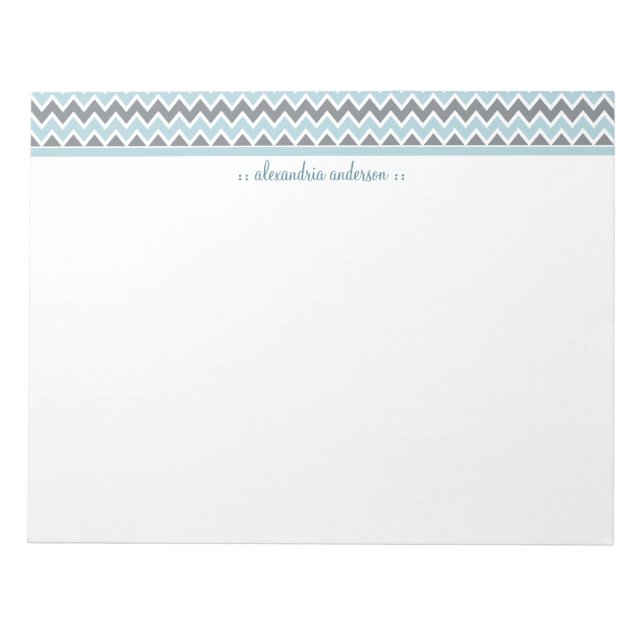 Bloc-notes tendance Chevron Motif personnalisé (bl (Devant)