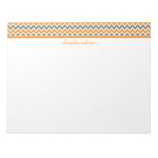 Bloc-notes tendance personnalisé Motif Chevron (or