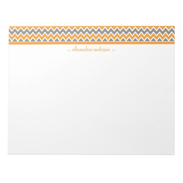 Bloc-notes tendance personnalisé Motif Chevron (or (Devant)