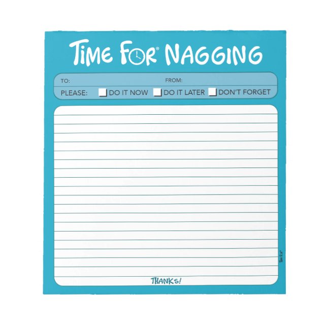 Bloc-notes "Time for Nagging" (Devant)
