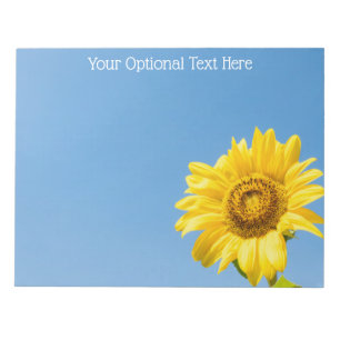 Bloc-notes Tournesol texte personnalisé