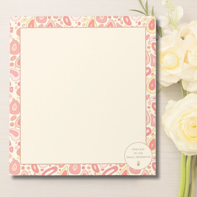 Bloc-notes Trouvez la joie dans les petits moments (Find Joy in the Small Moments Notepad | Abstract Pastel Stationery)