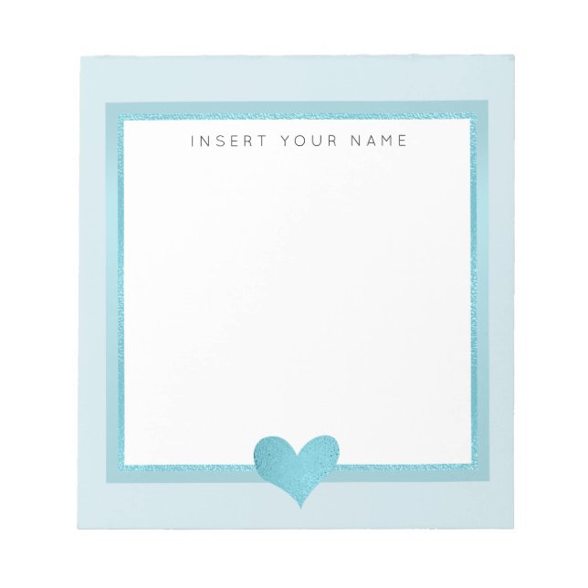 Bloc-notes Turquoise Foil 5,5 pouces x 6 pouces (Devant)