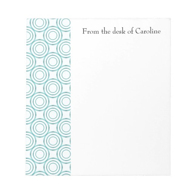 Bloc-notes turquoise Vintage Motif (Devant)