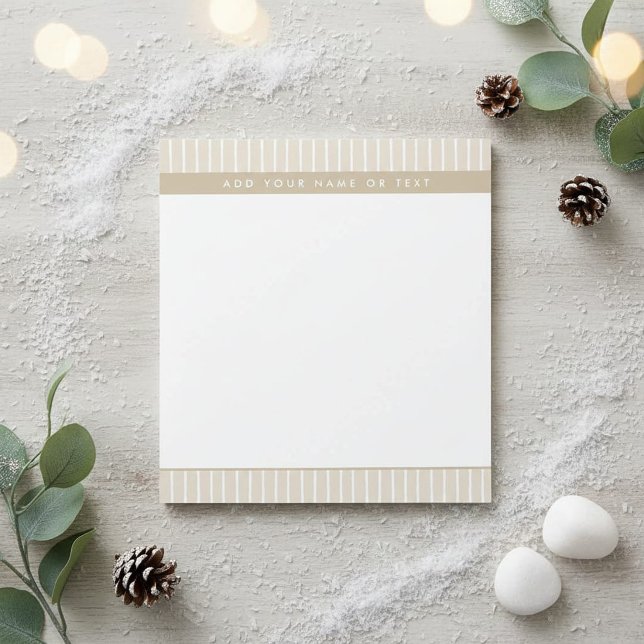 Bloc-notes uni et rayé beige clair Moderne (Créateur téléchargé)