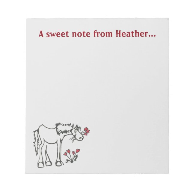 Bloc-notes Valentine Horse personnalisé (Devant)
