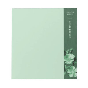 Bloc-notes végétal monochromatique vert