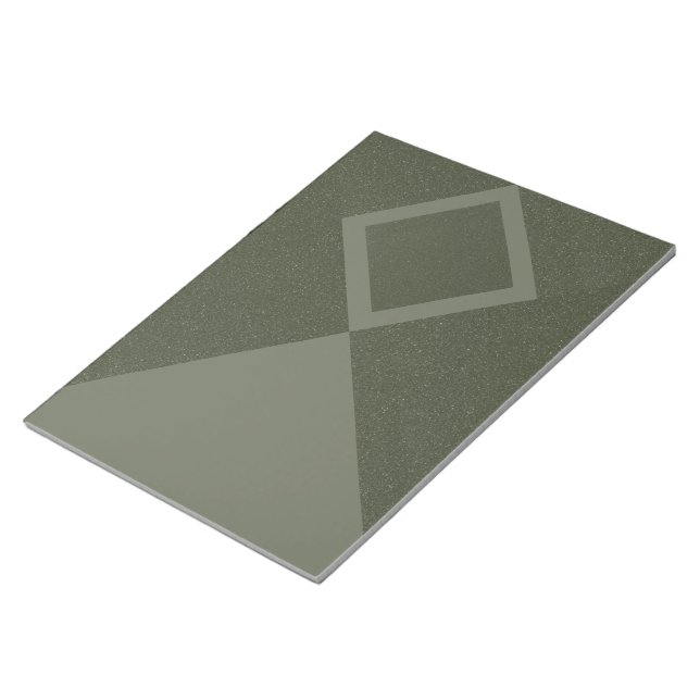 Bloc-notes vert en mousse de pointe en diamant géo (Incliné)