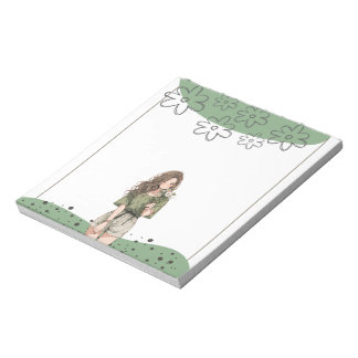 Bloc-notes vert simple Anime Boho