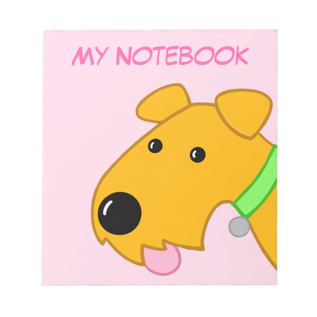 Bloc-notes visage de chiot de dessin animé mignon (Devant)