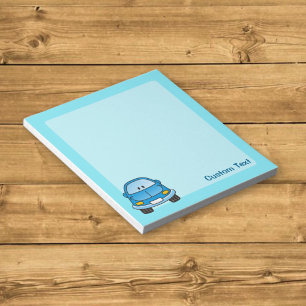 Bloc-notes voiture dessin animé bleu