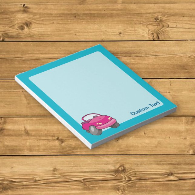 Bloc-notes voiture dessin animé rose (Créateur téléchargé)
