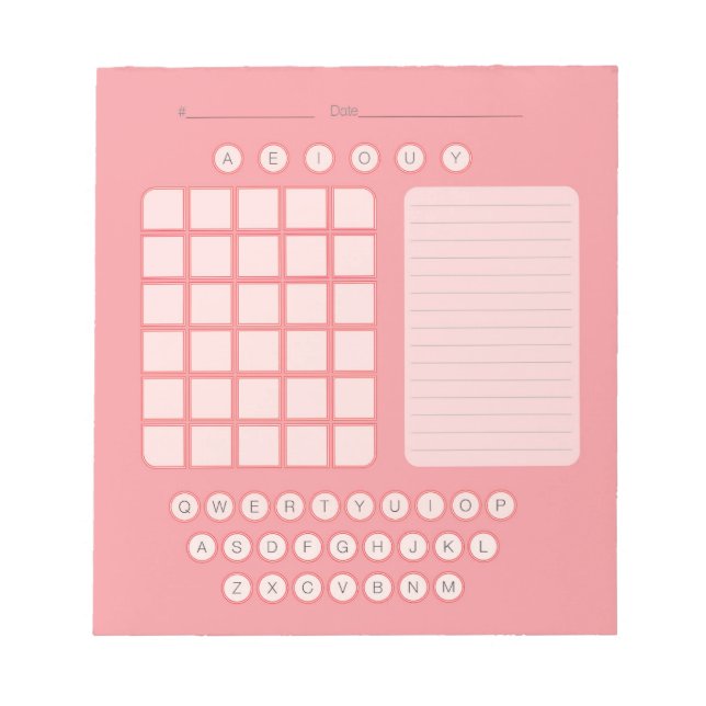 Bloc-notes Word Scratch Pad - rose (Devant)