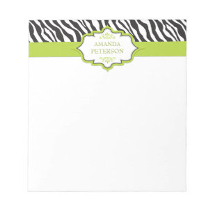 Bloc-notes Zebra Green Ribbon