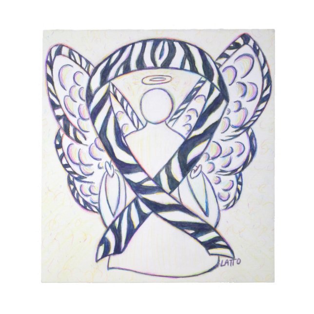 Bloc-notes Zebra Strike Awareness Ribbon Angel Art (Devant)