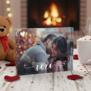 Bloc personnalisé XOXO Heart avec photo de famille
