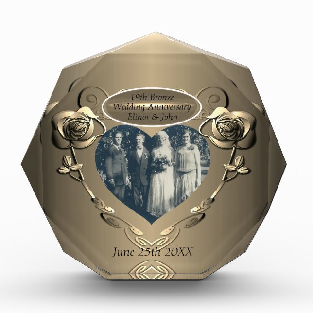 Bloc Photo 19ème/8ème anniversaire du Mariage de bronze(coule (Devant)
