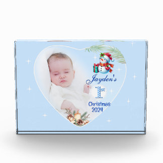 Bloc Photo 1er Noël Photoblock personnalisé bébé garçon