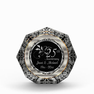 Bloc Photo 25e anniversaire du Mariage Silver Paisley