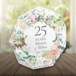 Bloc Photo 25e anniversaire Mariage d'argent Roses Garland<br><div class="desc">Doté d'une délicate guirlande florale d'aquarelle,  ce garde-anniversaire botanique chic du 25ème mariage peut être personnalisé avec vos informations spéciales d'anniversaire dans un texte élégant. Conçu par Thisisnotme©</div>