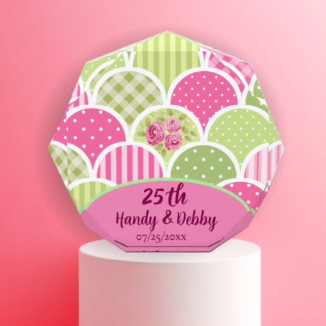Bloc Photo 25th Modern Floral Pink Anniversary Photo Block  (Créateur téléchargé)
