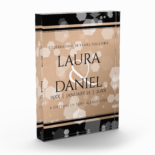 Bloc Photo 28e anniversaire du Mariage de lin élégant (Gauche)