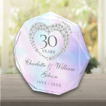 Bloc Photo 30e Wedding Anniversary Beautiful Pearl Heart<br><div class="desc">Doté d'un beau coeur perlé,  ce cadeau d'anniversaire chic du 30e mariage peut être personnalisé avec vos informations spéciales d'anniversaire perle sur un arrière - plan perle. Conçu par Thisisnotme©</div>