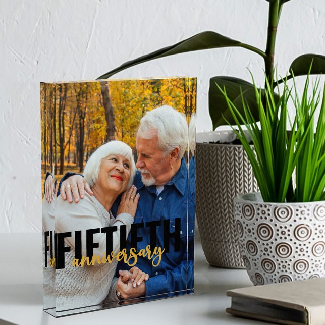 Bloc Photo 50e anniversaire Superposition de la typographie (Créateur téléchargé)