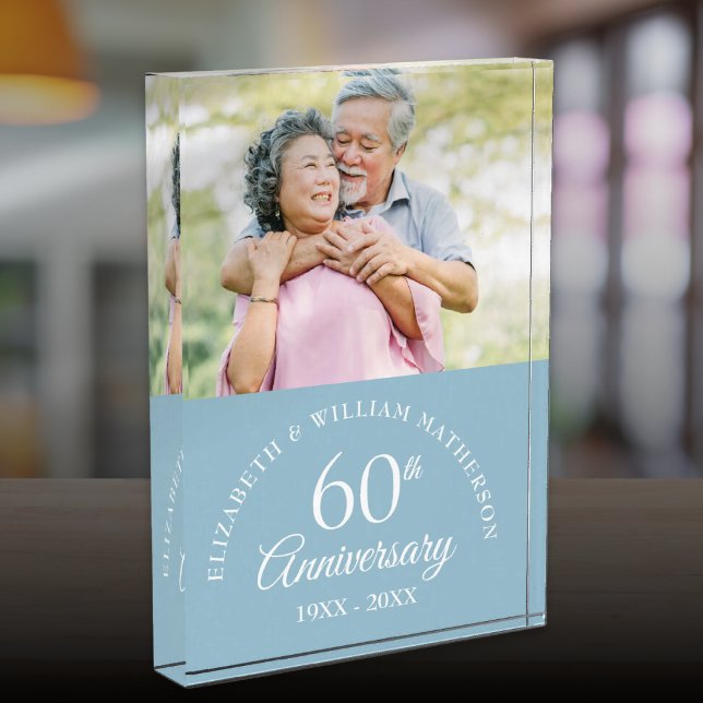 Bloc Photo 60e anniversaire de mariage de diamant (60th Diamond Wedding Anniversary Photo Block)
