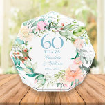 Bloc Photo 60e anniversaire Pays Roses Floral<br><div class="desc">Cette tenue botanique chic 60ème anniversaire mariage peut être personnalisée avec vos informations spéciales anniversaire dans un élégant texte en diamant bleu. Conçu par Thisisnotme©</div>