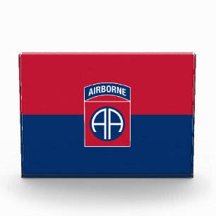 Bloc Photo 82e division aérienne Flag Military Vétéran