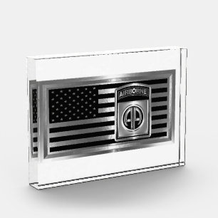 Bloc Photo 82e division aéroportée Drapeau d'acier à patchs