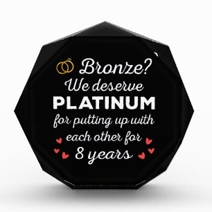 Bloc Photo 8ème anniversaire Mariage I - Bronze Funny Couple