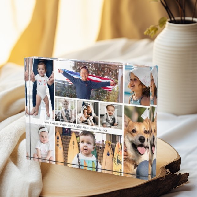 Bloc Photo 9 Pic Collage Aimez-vous Maman Noms d'enfants (Créateur téléchargé)